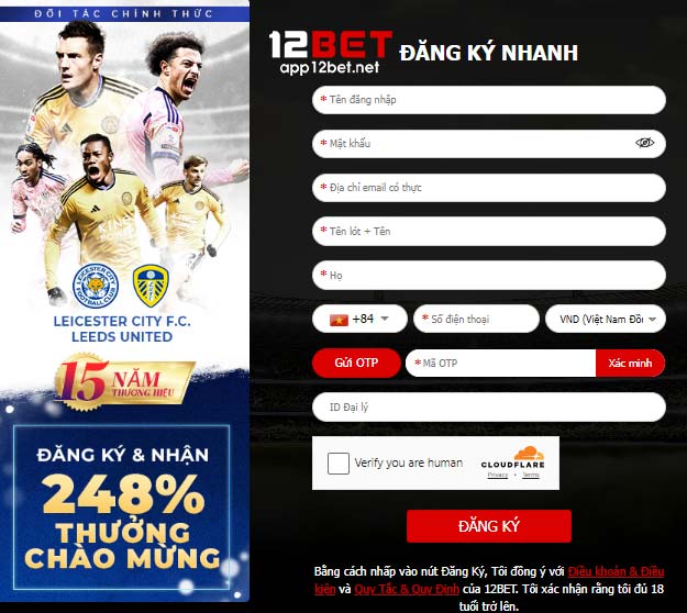 App12Bet hướng dẫn cung cấp thông tin đăng ký 12Bet